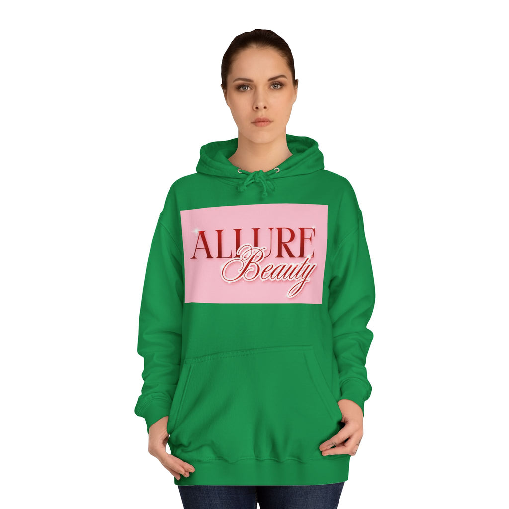 Unisex Allure Beauty Hoodie — Pink Logo Comfort Pullover