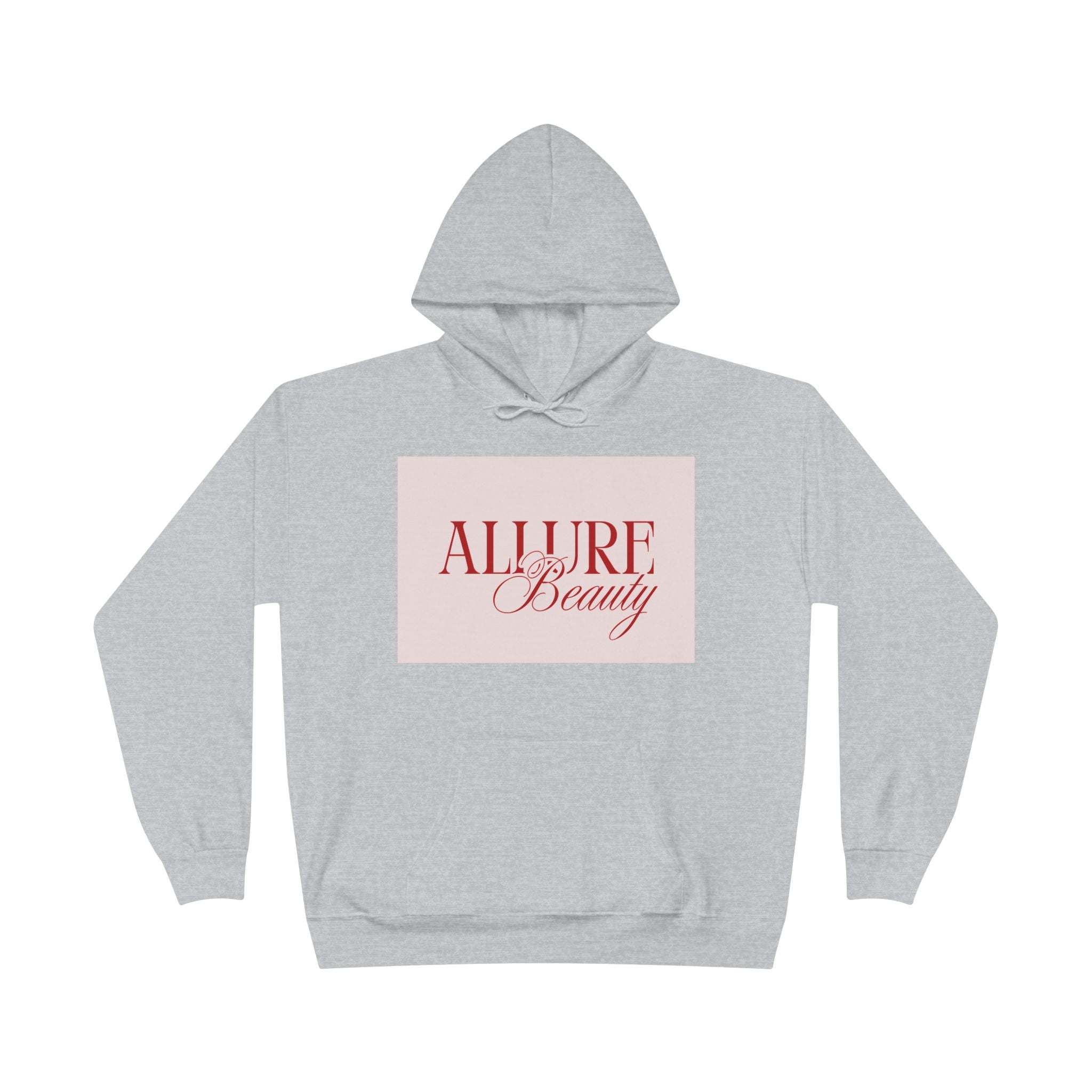 Unisex Allure Beauty Hoodie — Pink Logo Pullover for Beauty Lovers