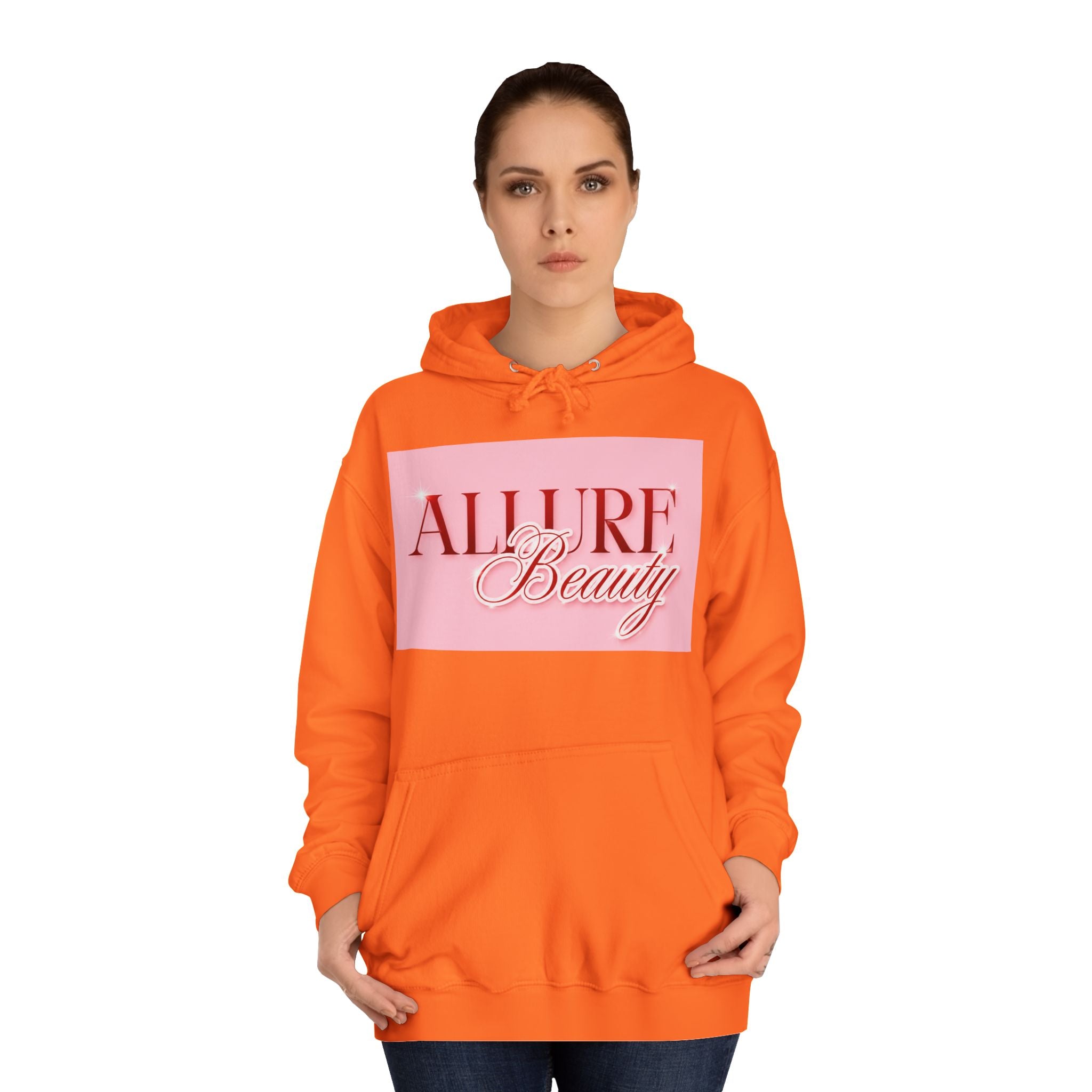 Unisex Allure Beauty Hoodie — Pink Logo Comfort Pullover