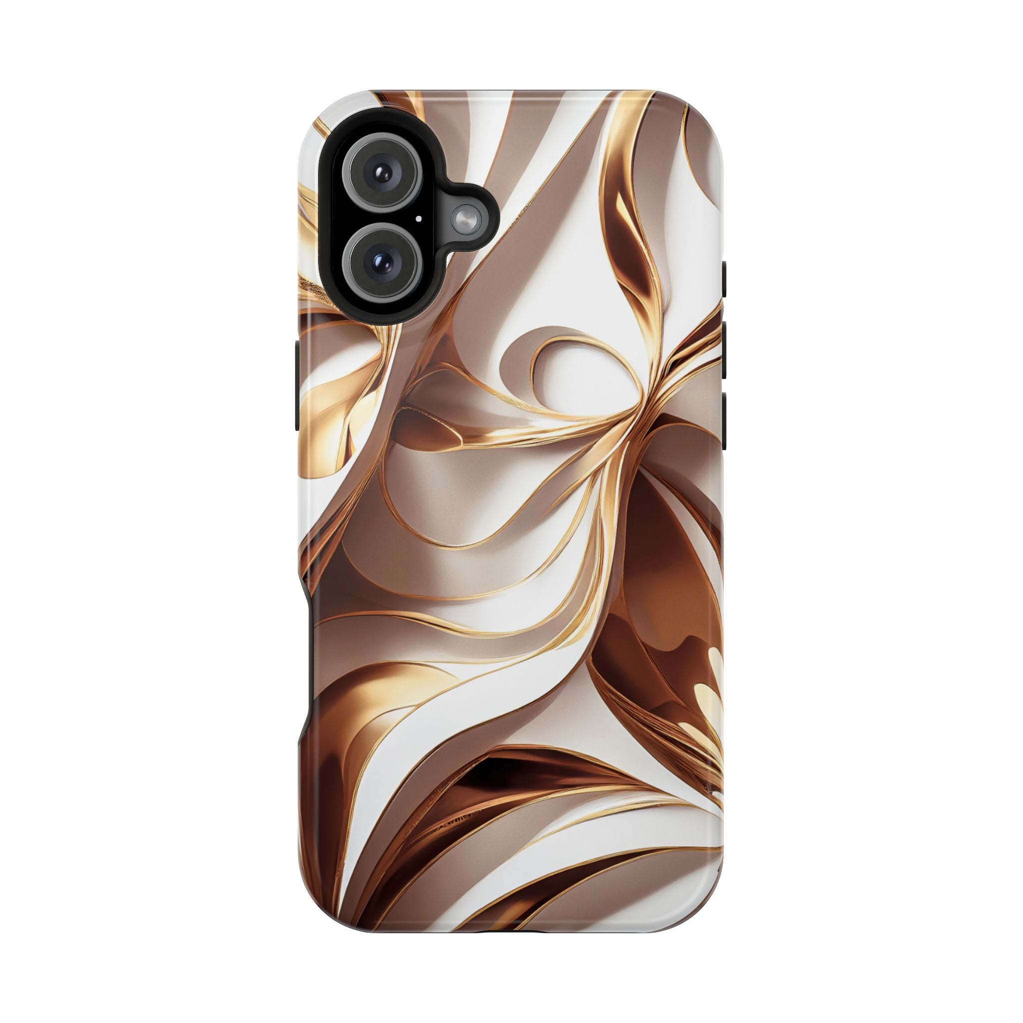 Marbled Gold Swirl Phone Case — Magnetic Impact‑Resistant iPhone Cover