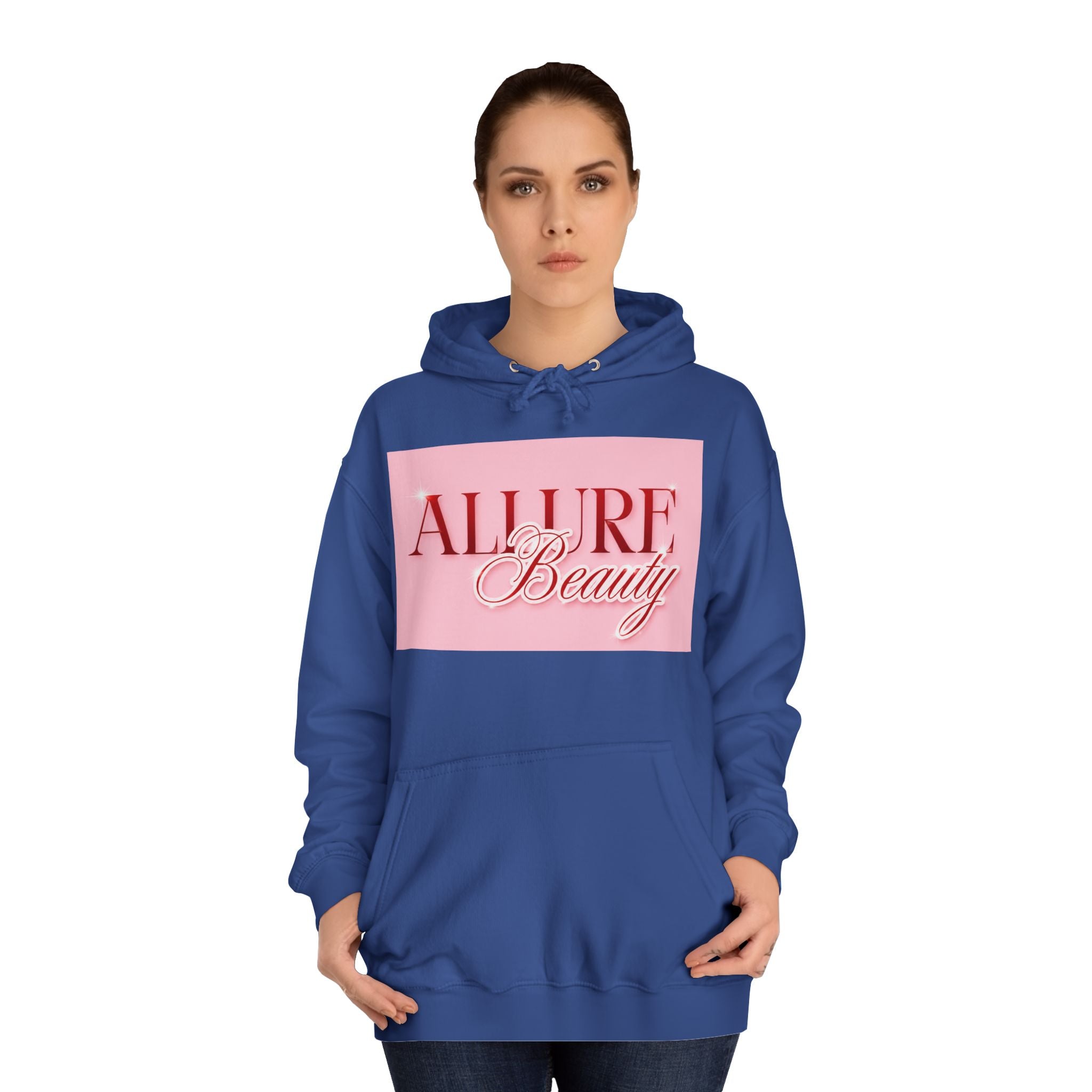 Unisex Allure Beauty Hoodie — Pink Logo Comfort Pullover
