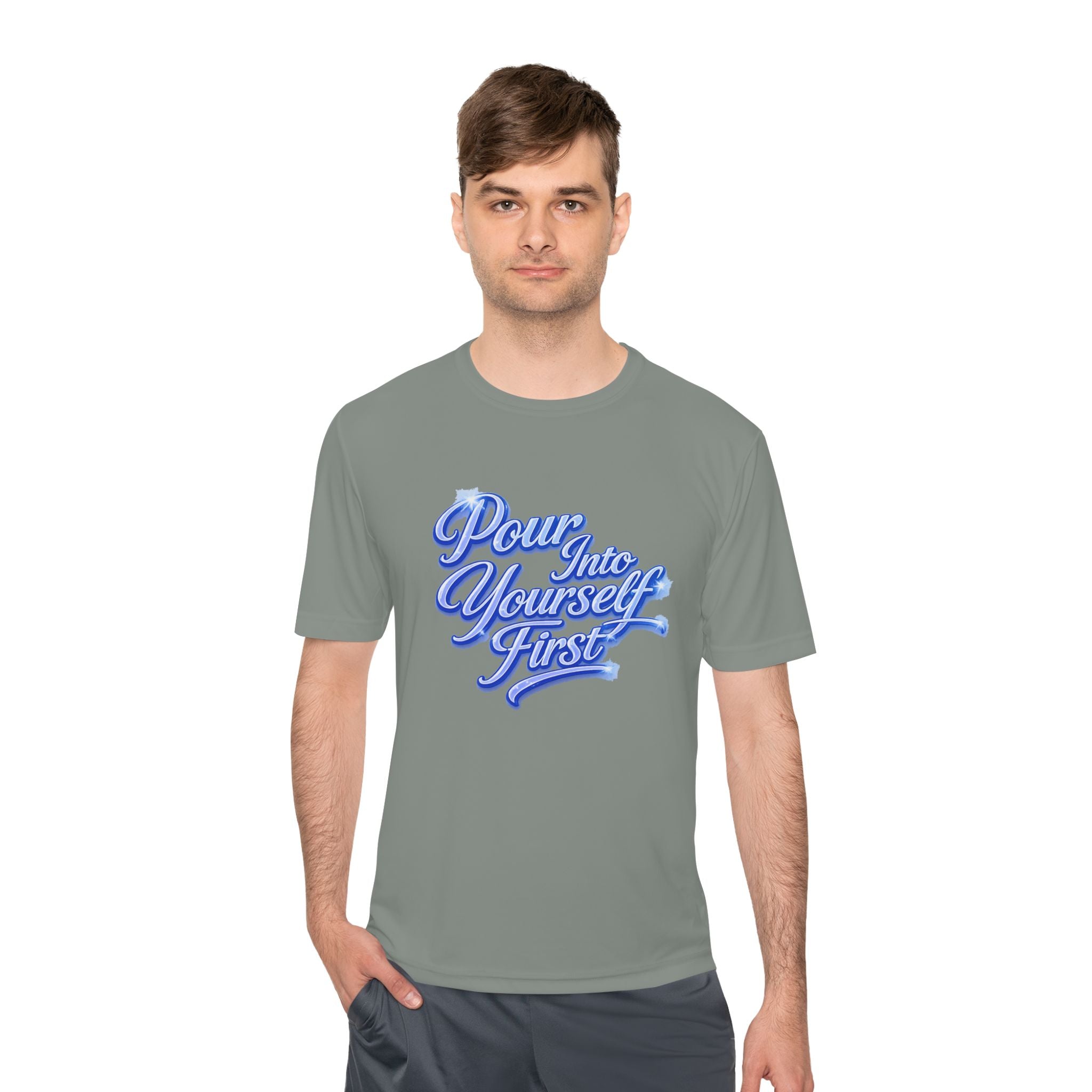 Unisex Pour Into Yourself First Tee — Self-Care Motivational Moisture-Wicking Shirt