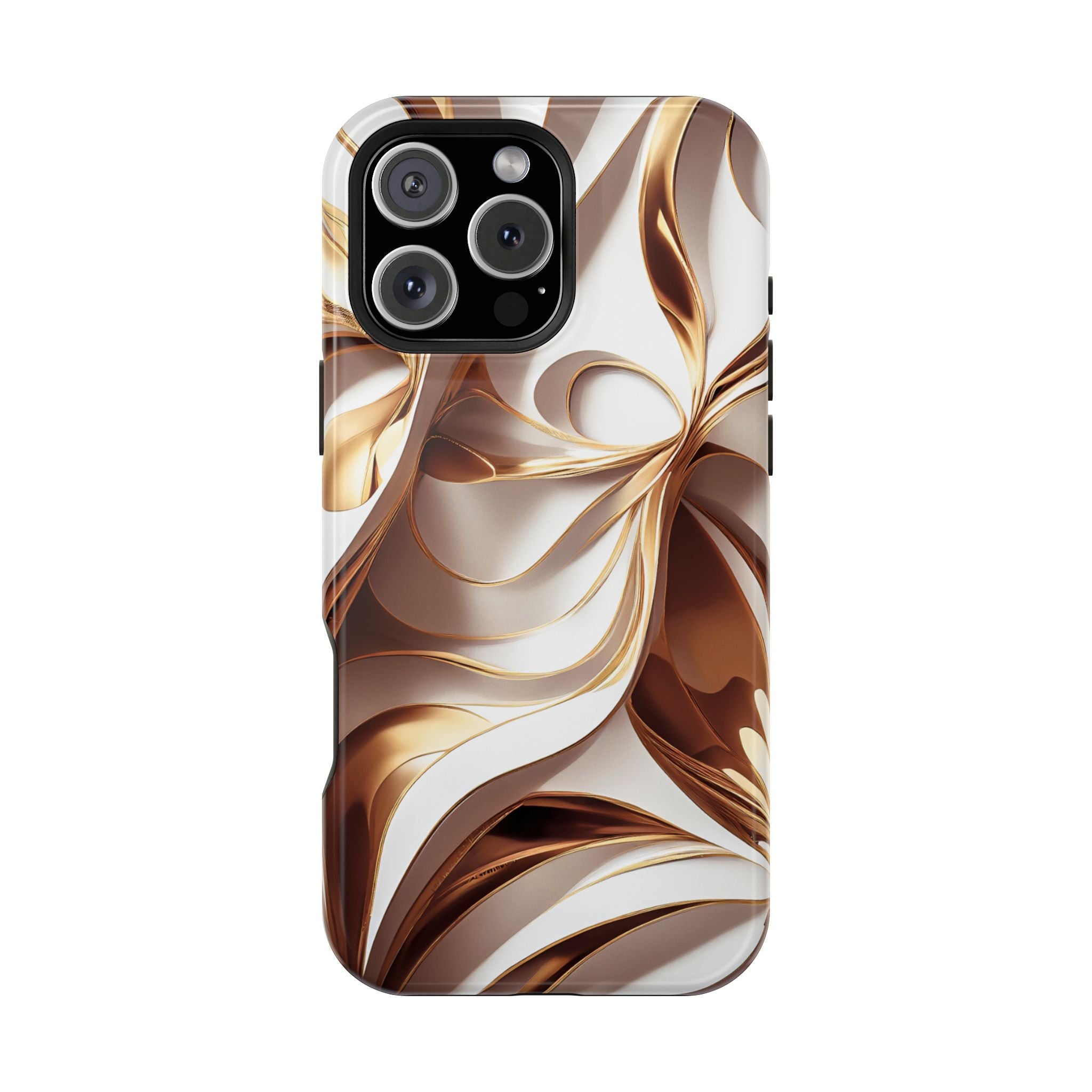 Marbled Gold Swirl Phone Case — Magnetic Impact‑Resistant iPhone Cover