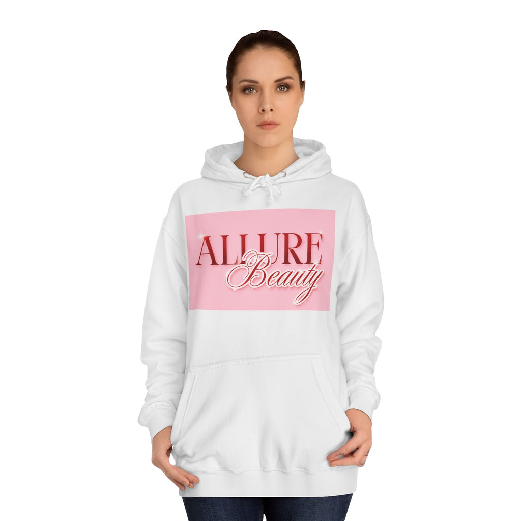 Unisex Allure Beauty Hoodie — Pink Logo Comfort Pullover