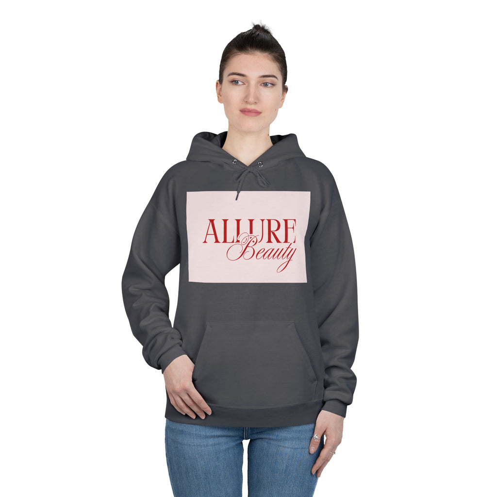 Unisex Allure Beauty Hoodie — Pink Logo Pullover for Beauty Lovers