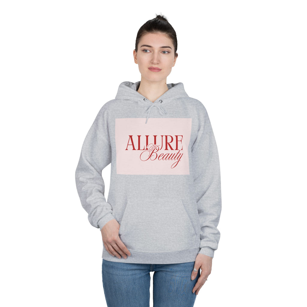 Unisex Allure Beauty Hoodie — Pink Logo Pullover for Beauty Lovers