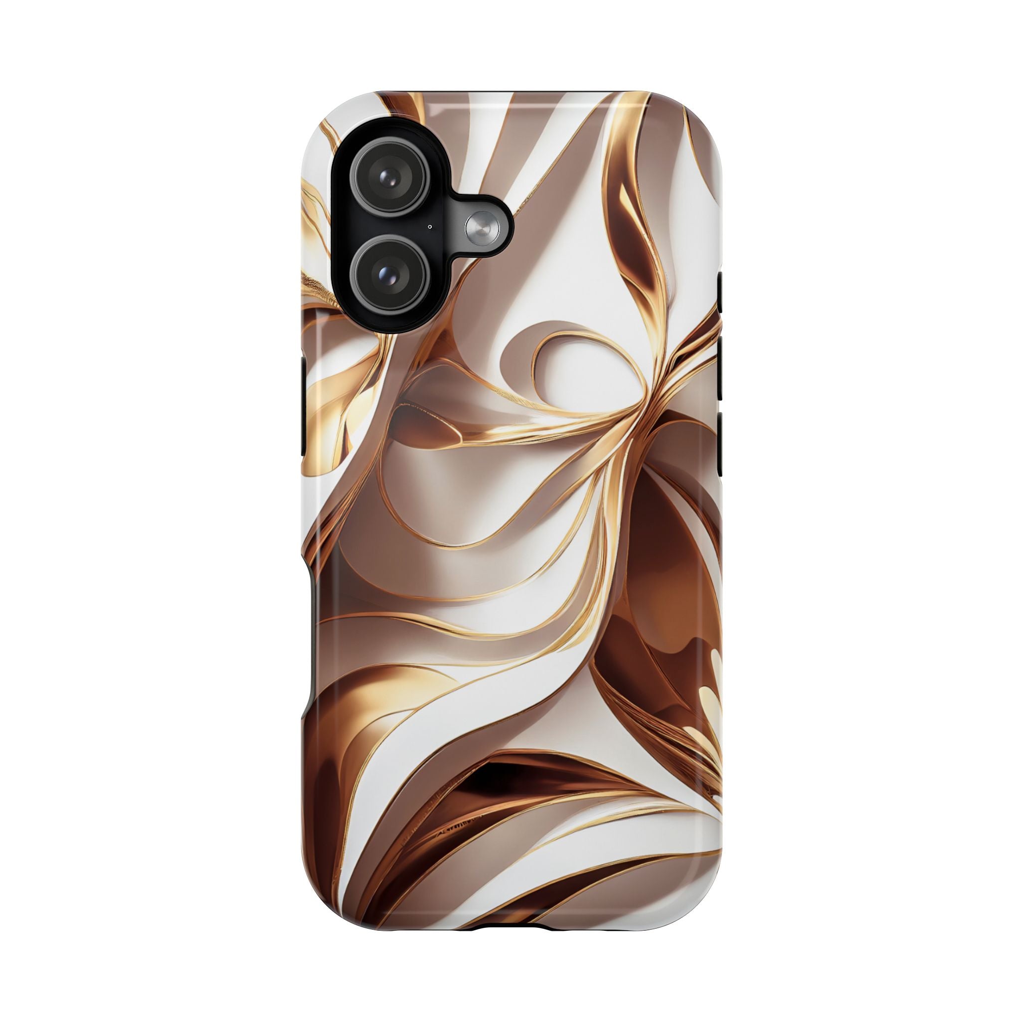 Marbled Gold Swirl Phone Case — Magnetic Impact‑Resistant iPhone Cover