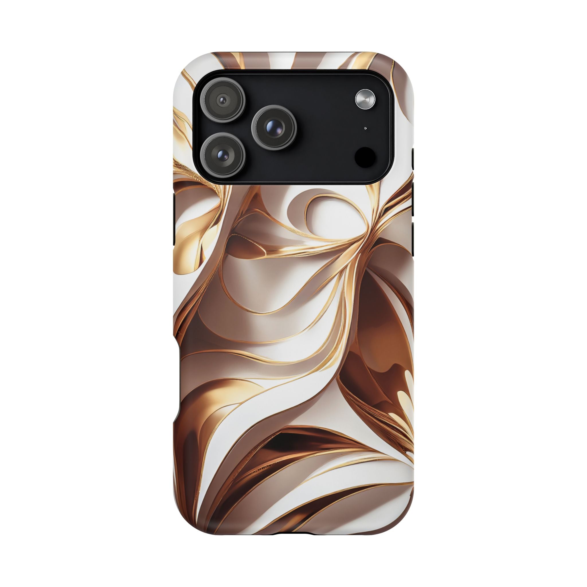 Marbled Gold Swirl Phone Case — Magnetic Impact‑Resistant iPhone Cover