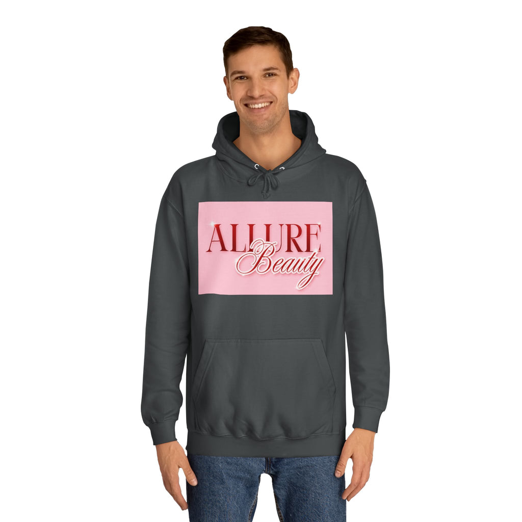 Unisex Allure Beauty Hoodie — Pink Logo Comfort Pullover
